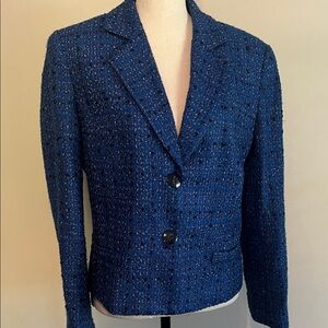 Classic Navy Tweed Blazer by Bergamo